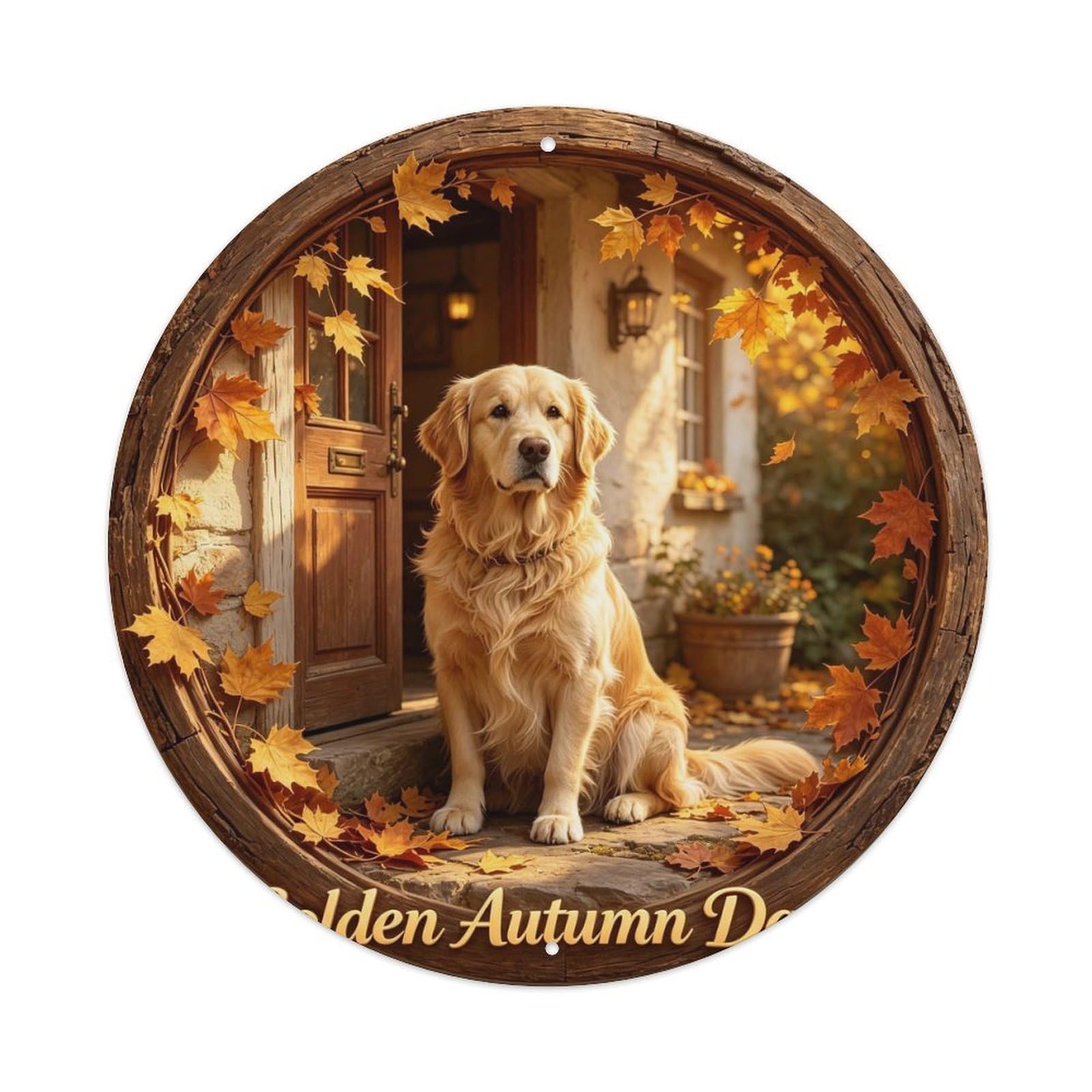 Golden Autumn Days Metal Tin Sign Plaque