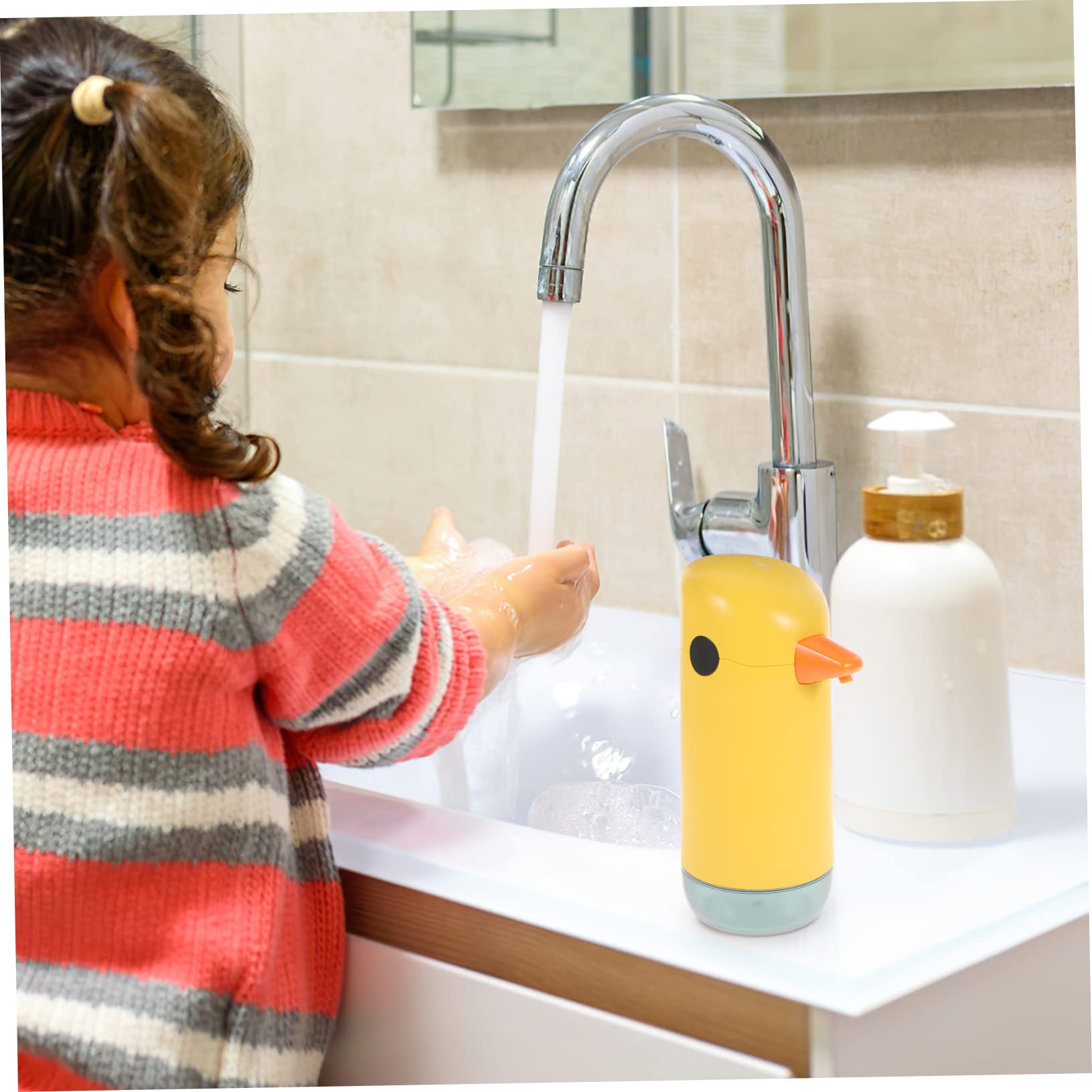 HEALLILY Automatic Foaming Soap Dispenser Touchless Cartoon Soap Dispenser for Capacity No Batteries Required for Kitchen and Bathroom Use