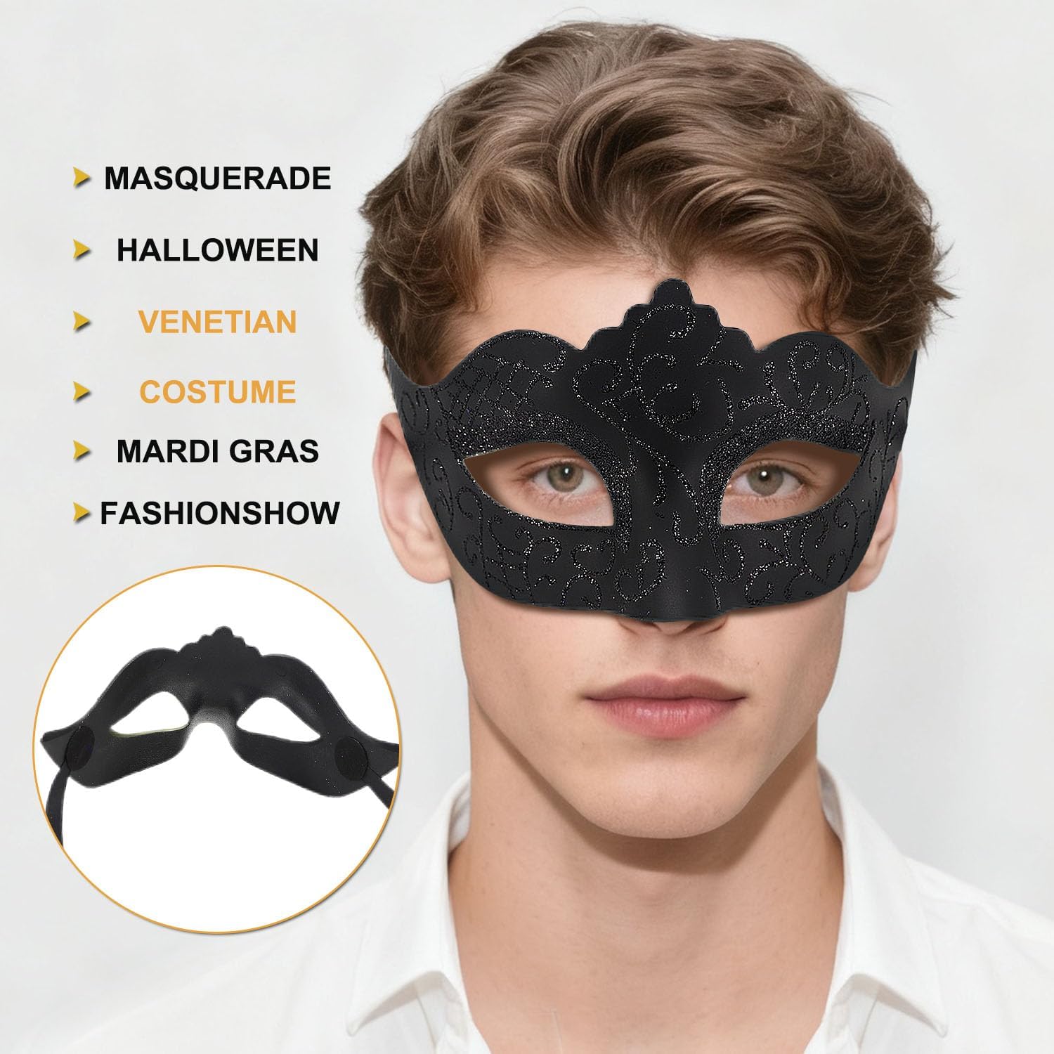 Masquerade Mask for Women Men Couple Masks for Ventian Halloween Carnival Mardi Gras Party Supply - Image 6