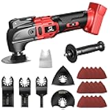 Cordless Oscillating Tool Compatible with Milwaukee 18V Battery, 21000 OPM Max Brushless-Motor Tool with Auxiliary Handle, Oscillating Multi-Tool for Scraping, Sanding,Cutting Wood(Tool only)