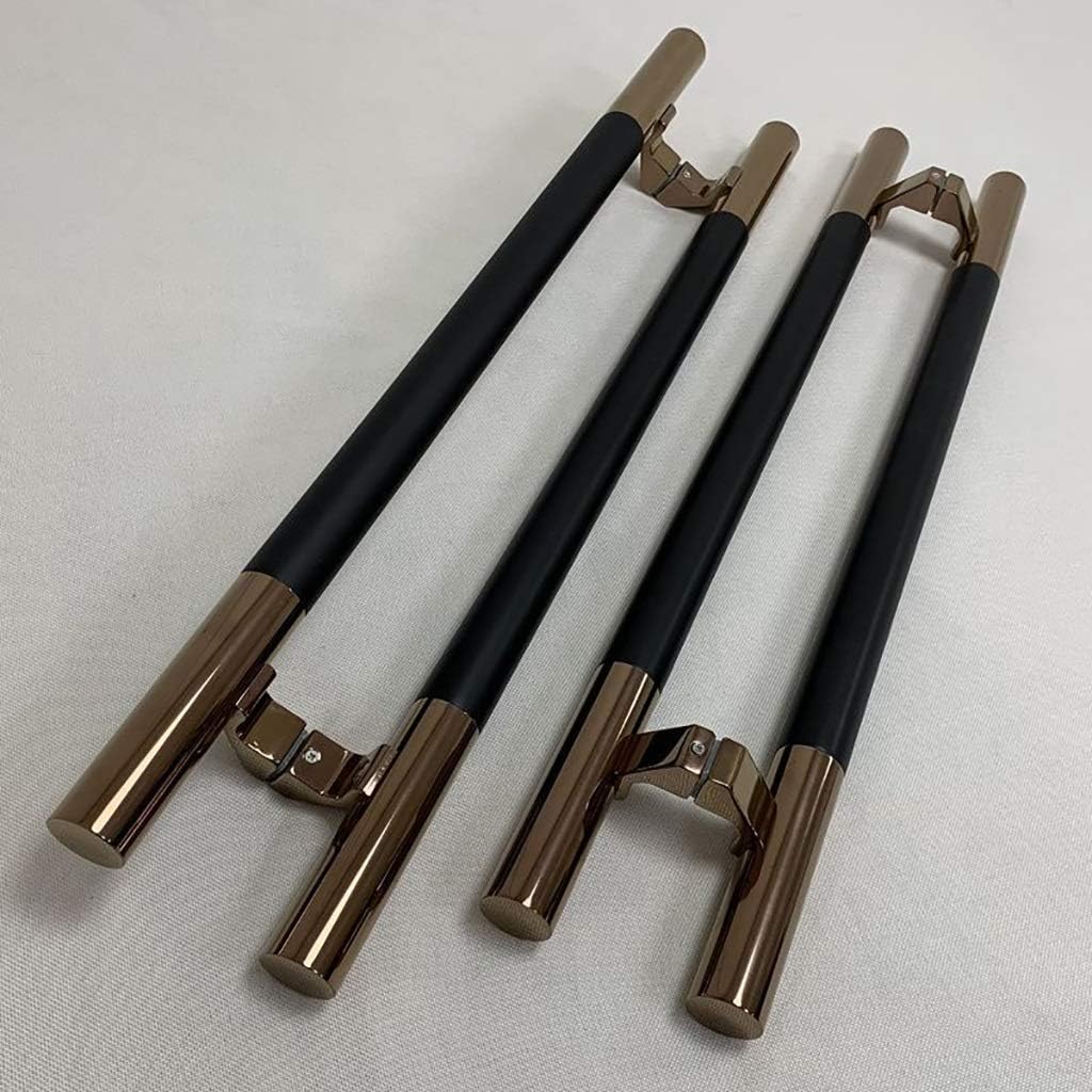 Black Solid Wood Stainless Steel Door Handle Commercial Tempered Glass Door Push-Pull Handle Barn Door Sliding Handle,4 Lengths(600×400mm)