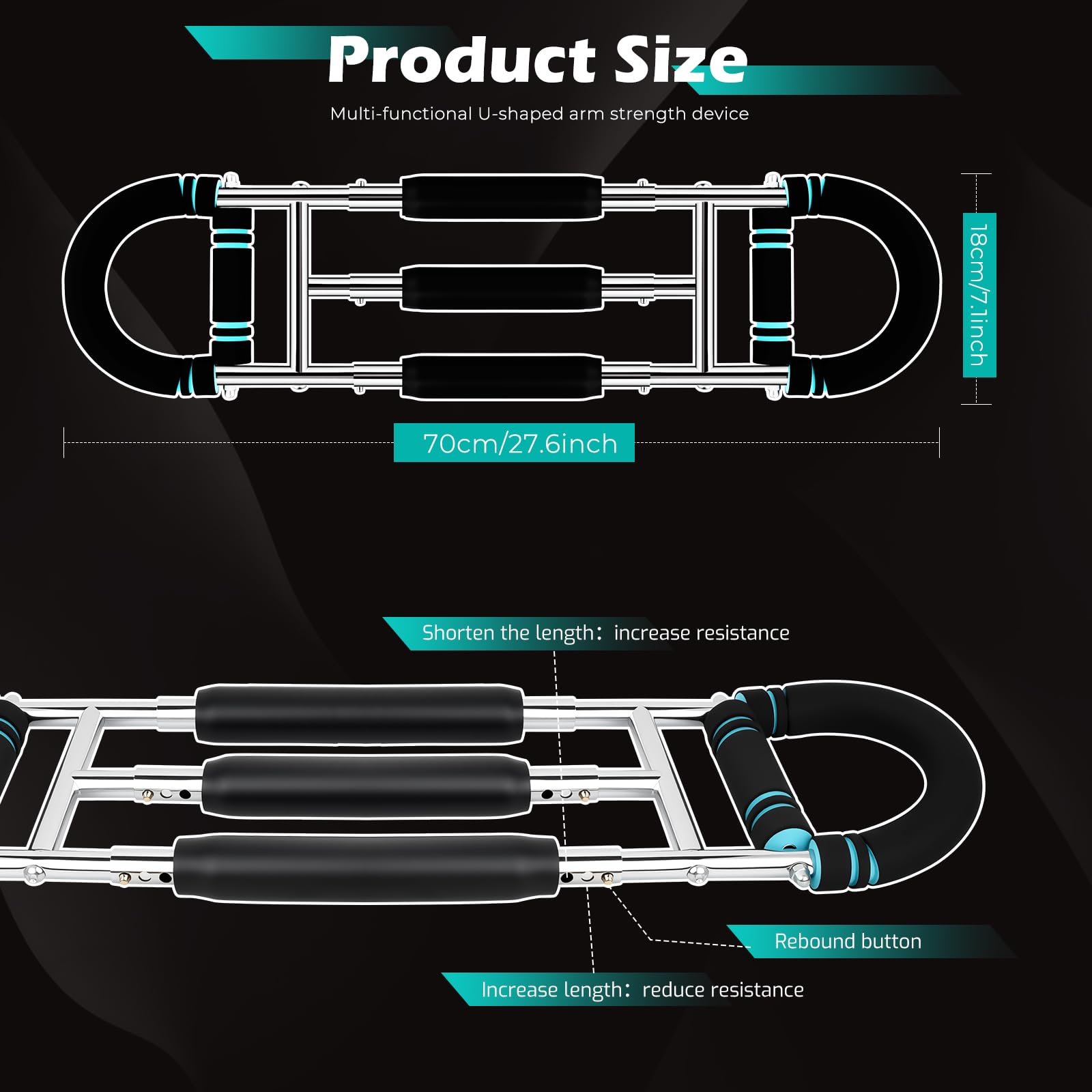 Entraîneur De Force D'avant-bras Réglable, Exerciseur De Bras Rotationnel Avec Résistance De 12