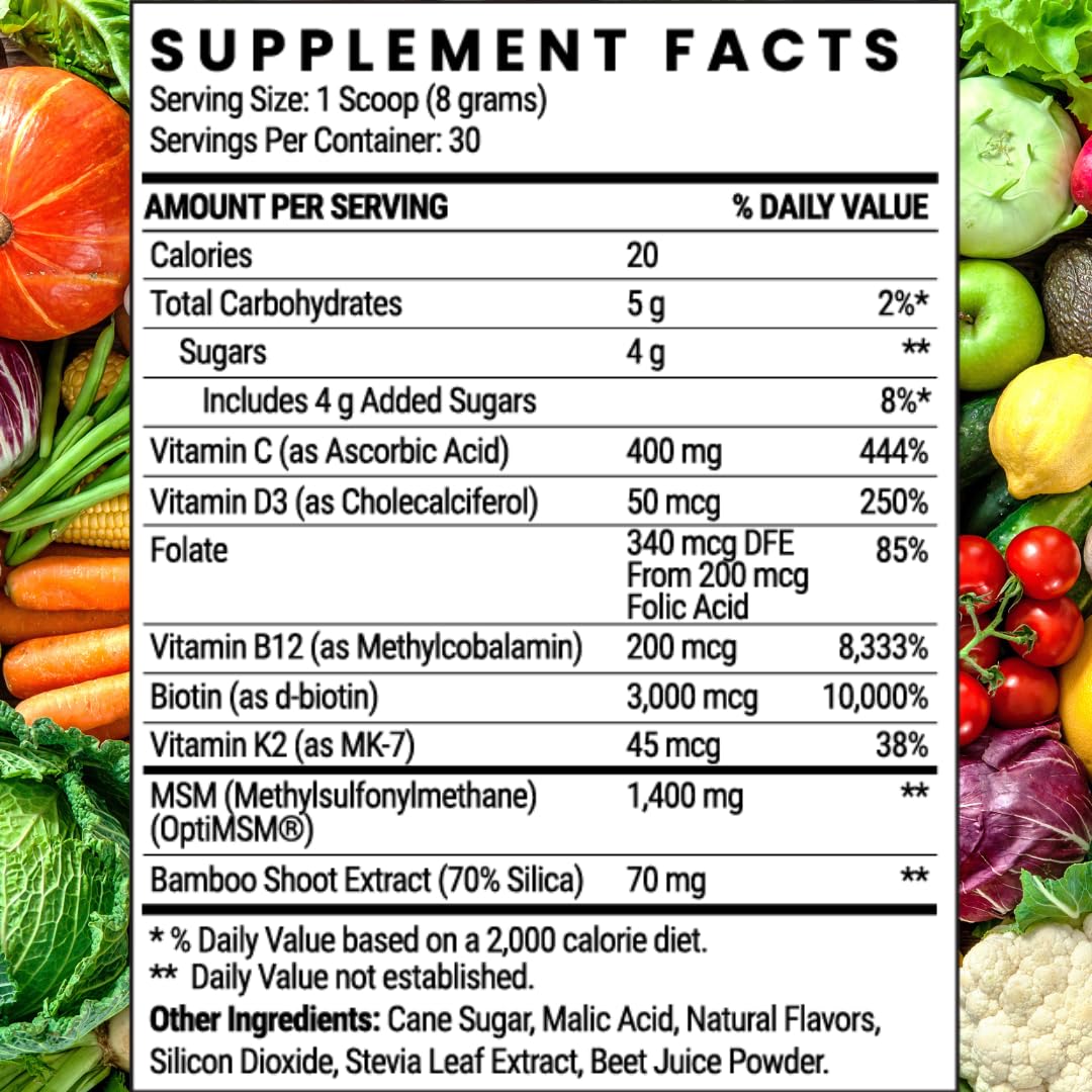 MSM + Biotin Hair Benefits Powder - Hair Growth MSM Supplement for Women — Amazon image 2