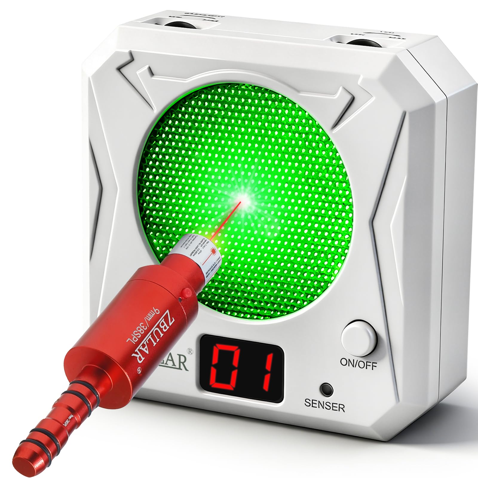 ZBULAR 3rd Dry Fire Training System,Portable Glass Fiber Digital Laser Target Compatible with Laser Strike System Most of Training Cartridges 9mm/22lr for Practive Type-C Charging, LED Display