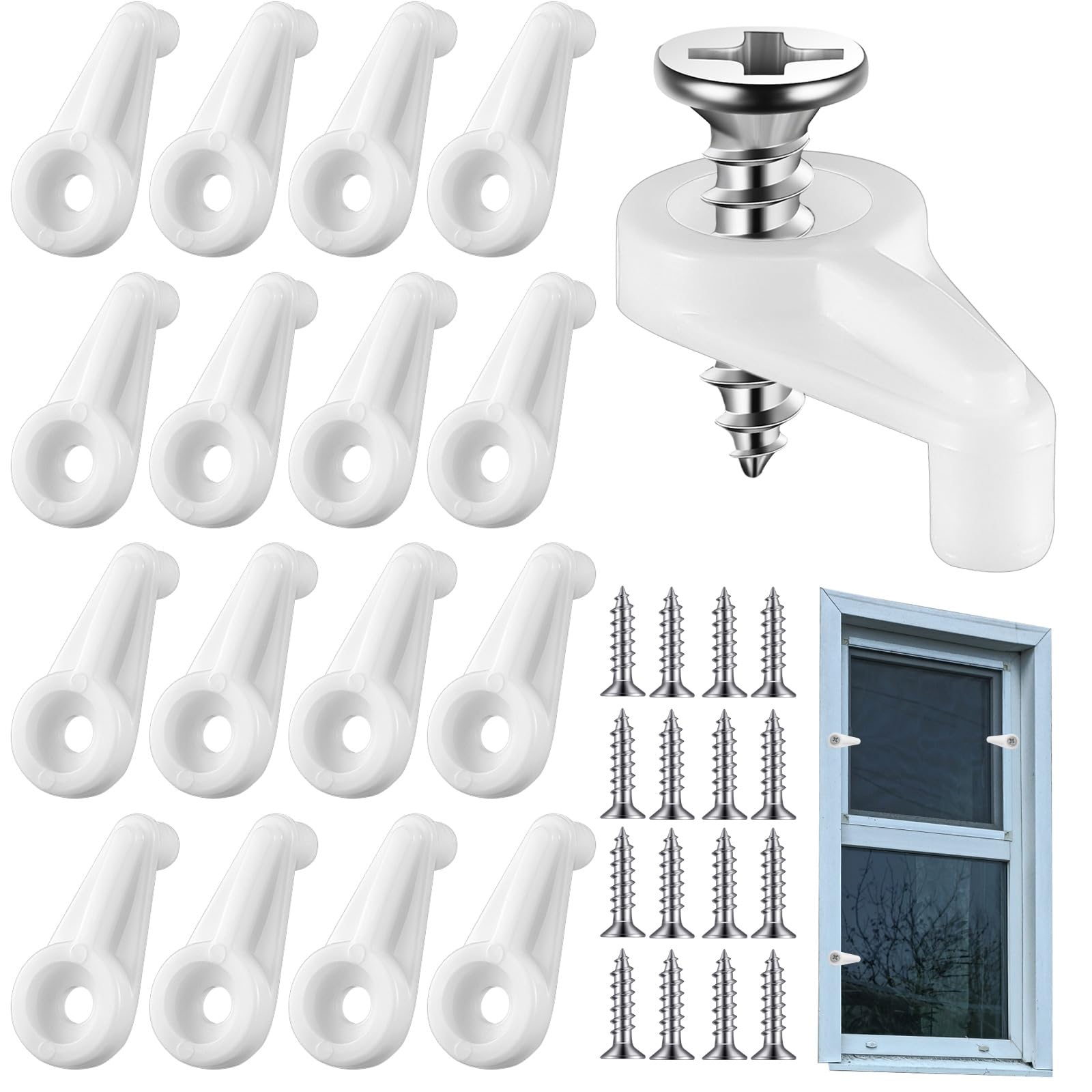 Weysat 60 Pcs Storm Window Clips with Screws Screen Clips Storm Windows ...