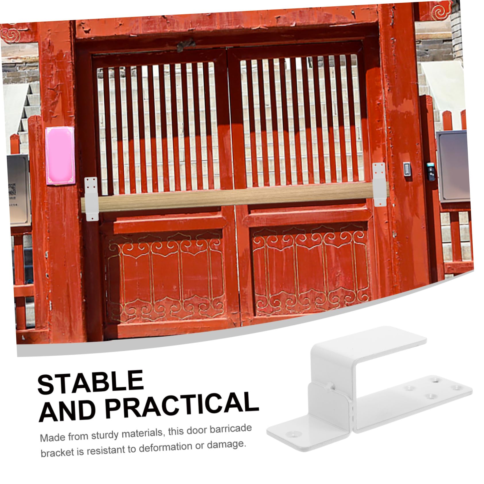 2 pièces Support de Barre de Sécurité pour Porte Supports Robustes et Épais Installation Facile Fixation Résistante pour Barrière de Porte Sécurisée