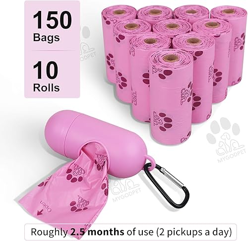 Miniatura 7 de Rollos de Bolsas de Excremento de Perro con Dispensador 150 Unidades Bolsas Biodegradables para Perros y Gatos Bolsa de Desechos con Aroma a Lavanda