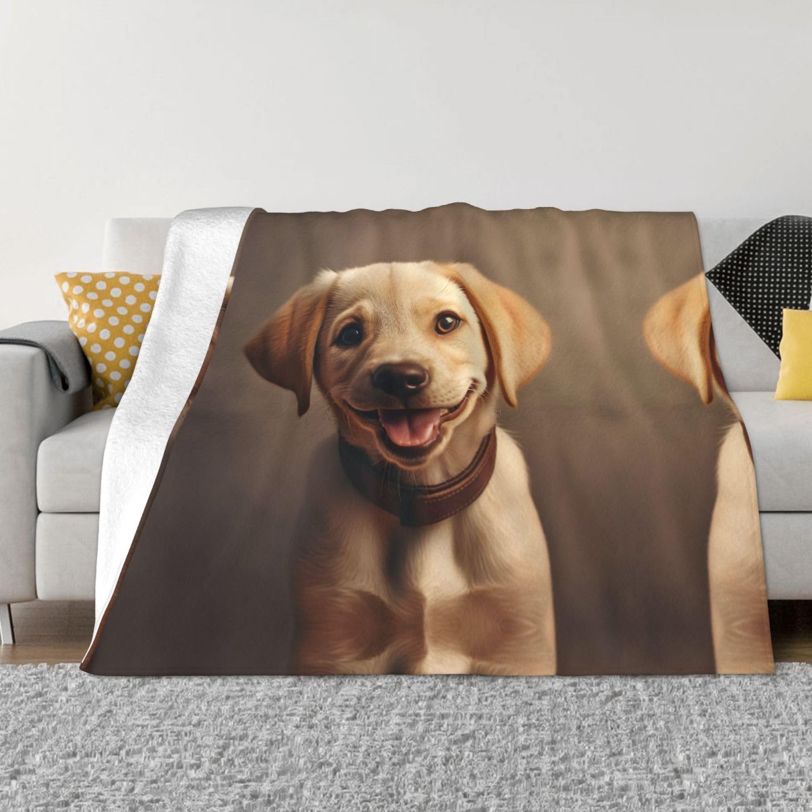 Couverture en flanelle labrador plaid canapé chaud lit voyage