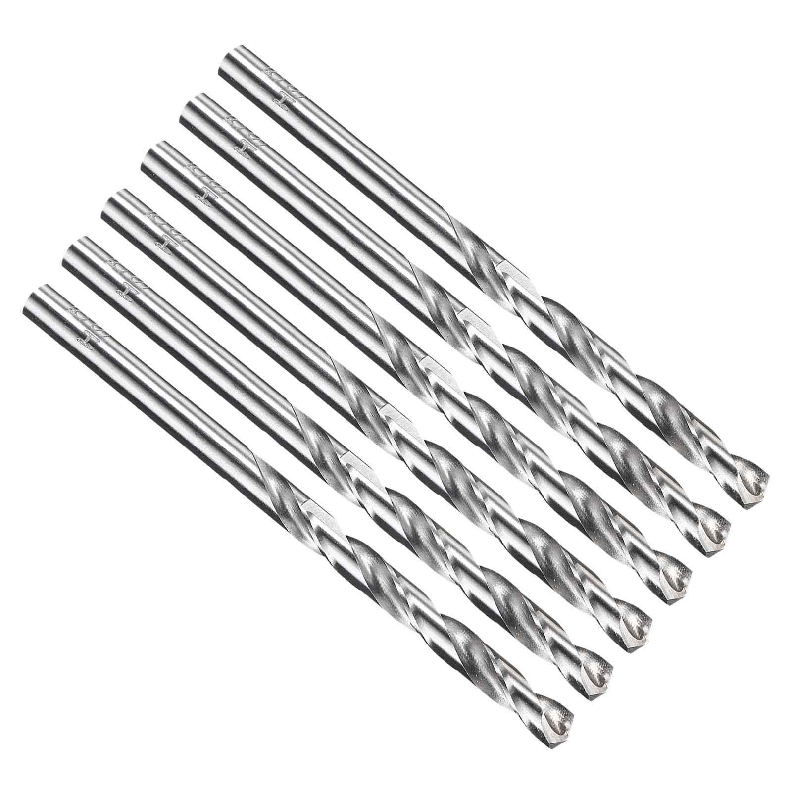 PATIKIL 5mm Drill Bit, Jobber Straight Shank M2 High-Speed Steel 135ยฐ Uncoated Bright for Stainless Steel Medium Hard Metal - 6 Pack