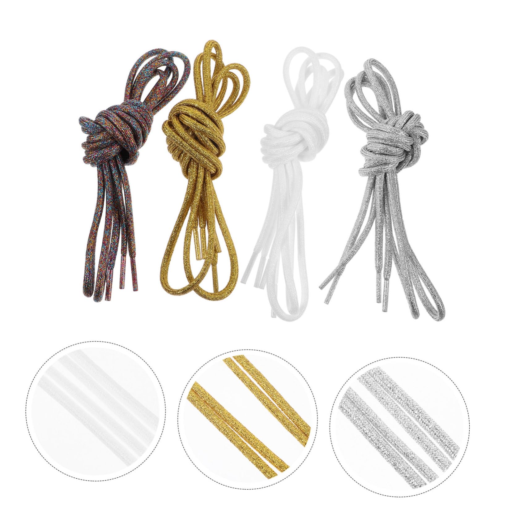 SHERCHPRY 8 Paare Schnürsenkel aus Draht Schnürsenkel für Turnschuhe Schuhriemen lange Schnürsenkel Ersatz für Damenschnürsenkel Cool metallische Linie Seil lässige Schuhe Männer und Frauen