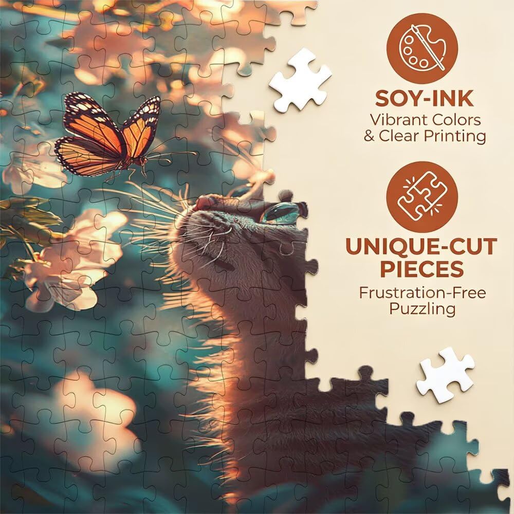 Puzzle dla dorosłych, 5000 elementów, 5000 elementów, fantazyjne puzzle z motywem kwiatu i kota, imponujące klasyczne puzzle, wymagające gry rodzinne, do dekoracji domu i prezentów DX0YL2-692