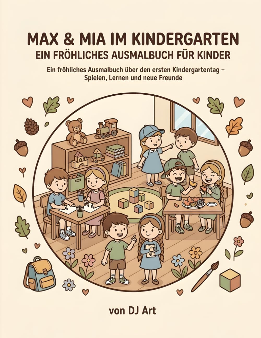 Max & Mia im Kindergarten – Ein fröhliches Ausmalbuch für Kinder: Ein fröhliches Ausmalbuch über den ersten Kindergartentag – Spielen, Lernen und neue Freunde
