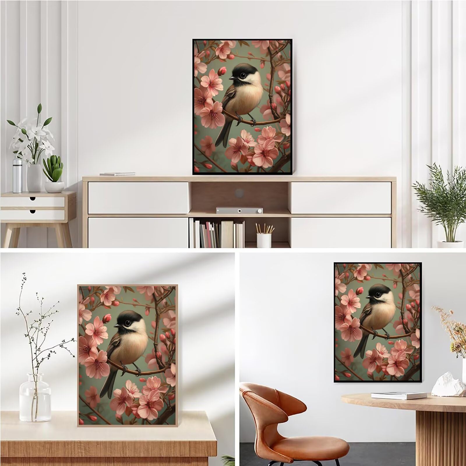 Diamond Painting Kit Completo, Diamond Painting Uccello, 5D Pittura Diamante Kit Manualidades Adultos DIY Diamantini Crystal Art Disegni Ricamo Punto Croce Artigianale, 90x120cm Albero In Fiore j0-861