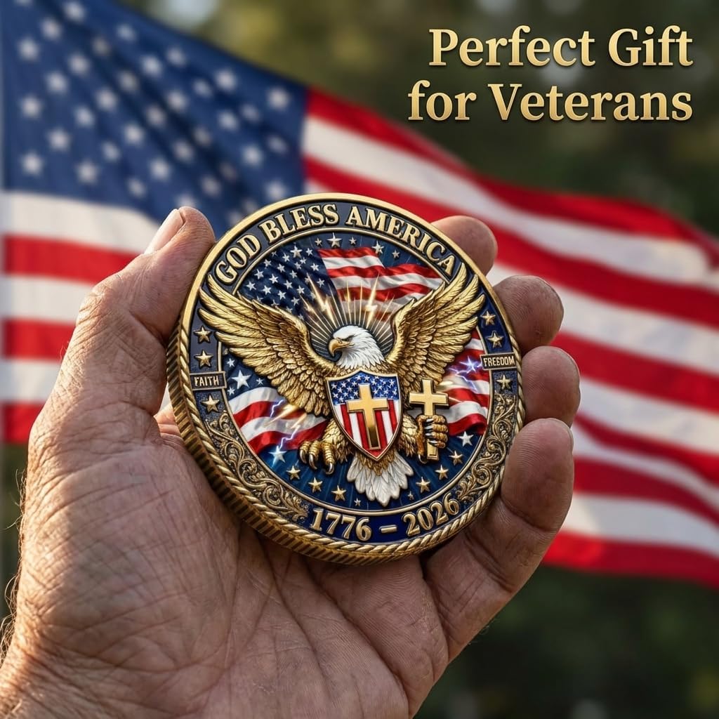 250th Anniversary Commemorative Coin Set, 1776-2026 USA Double-Sided Eagle Challenge Coin for Collectors and Veterans (10PCS)