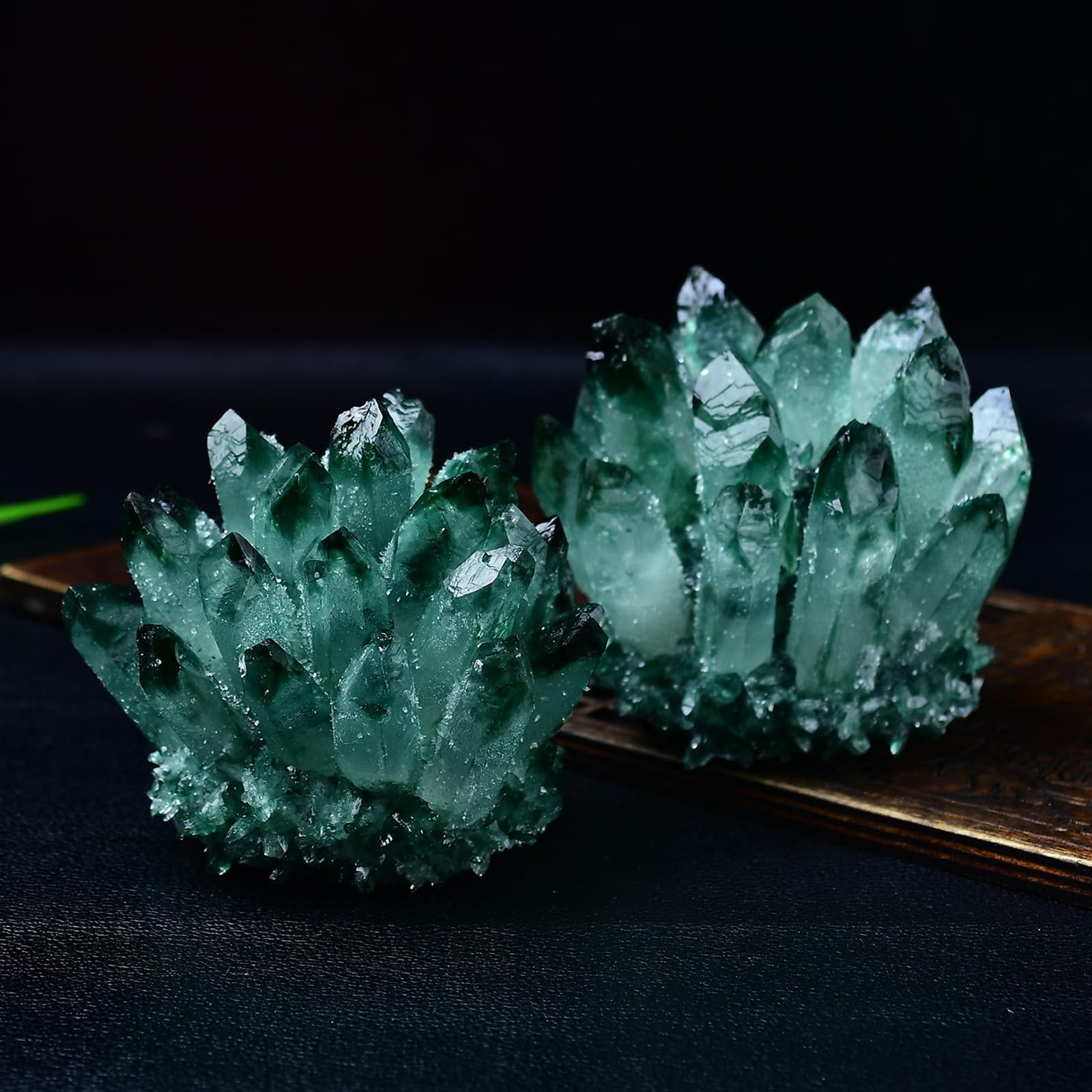 Esemplare di geode di Quarzo Fantasma di clorite Verde Grezzo a grappolo di Cristallo Fantasma Verde Naturale, Cristallo curativo per la Crescita della ricchezza e della Carriera,500g