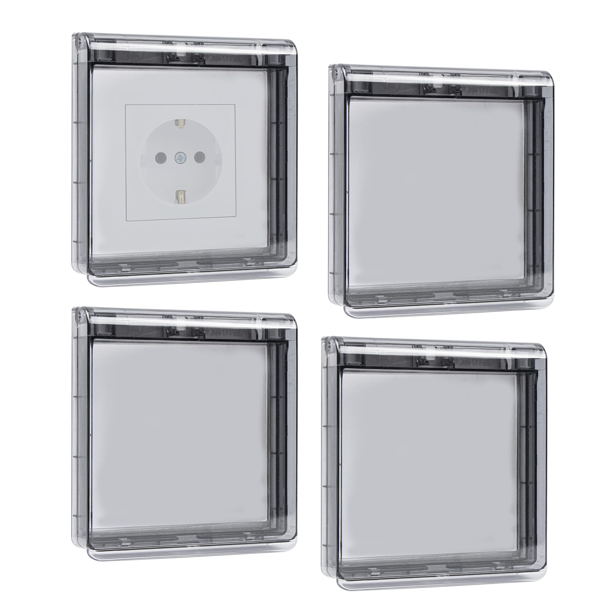 Copriprese Impermeabili Trasparenti - Set Di 4 Adesivi Per Prese Tipo 86, Sicuri E Facili Da Installare - Foto 3