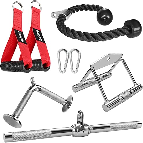 A2ZCARE Combo de cable de presión para tríceps y asas de ejercicio