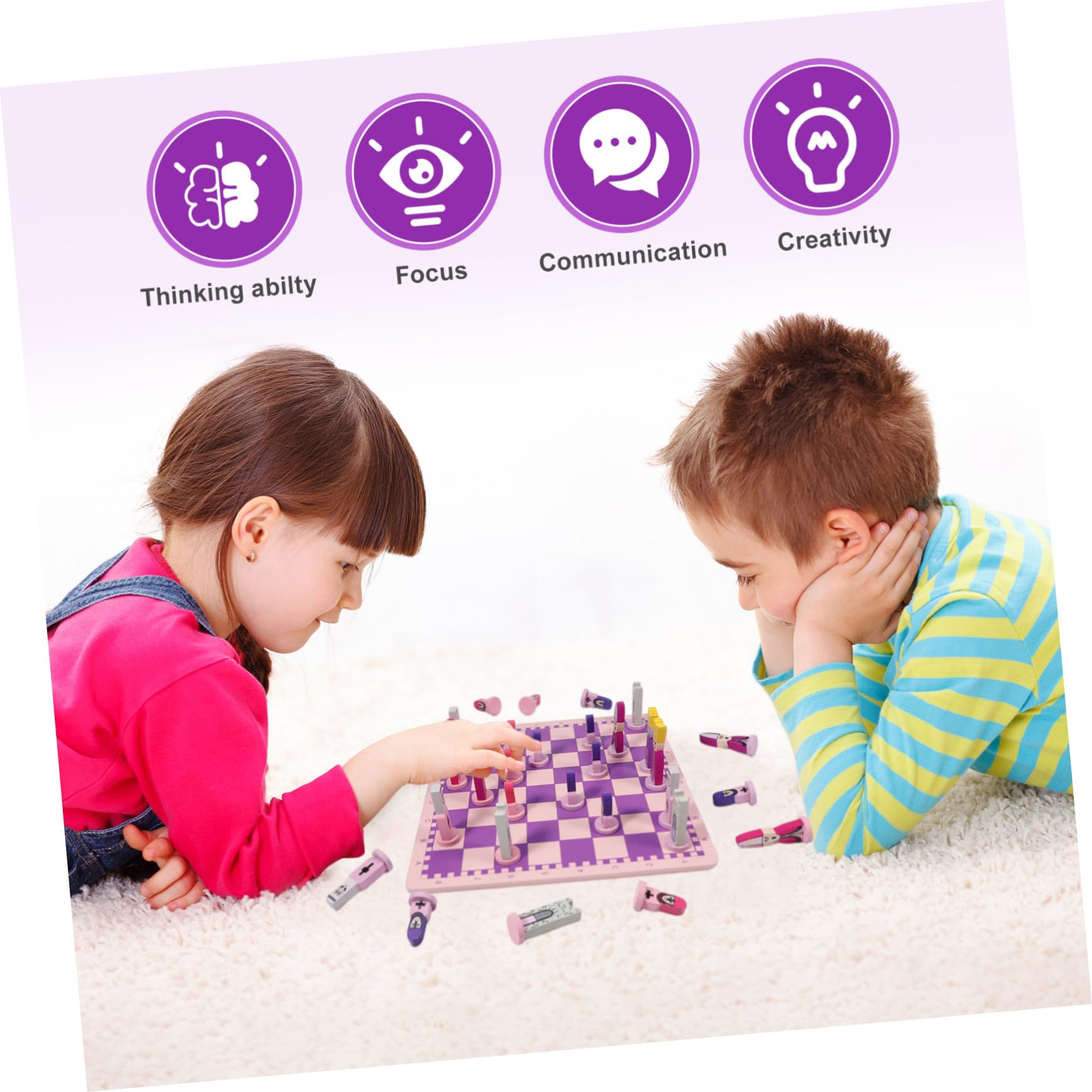 ERINGOGO Set Scacchi Educativo Pieghevole in Legno per Bambini e Adulti, Scacchiera da Viaggio con Lavorazione Raffinata senza Bave, Gioco da Tavolo Unico e Portatile