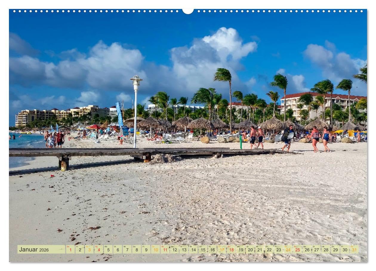 Reise in die Karibik - von den Bahamas bis Aruba (Wandkalender 2026 DIN A2 quer), CALVENDO Monatskalender: Die Karibik, paradiesische Trauminseln in türkisblauem Meer (CALVENDO Orte)