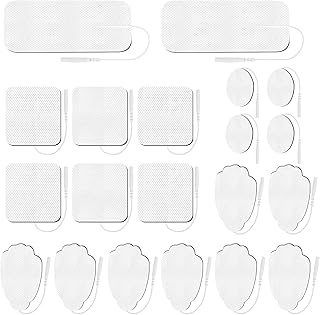 Brilnurse TENS/EMS Unit Replacement Pads 20 Pcs Reusable Electrode Patches with Upgraded Self-Stick Performance and Non-Irritating Design for Electrotherapy