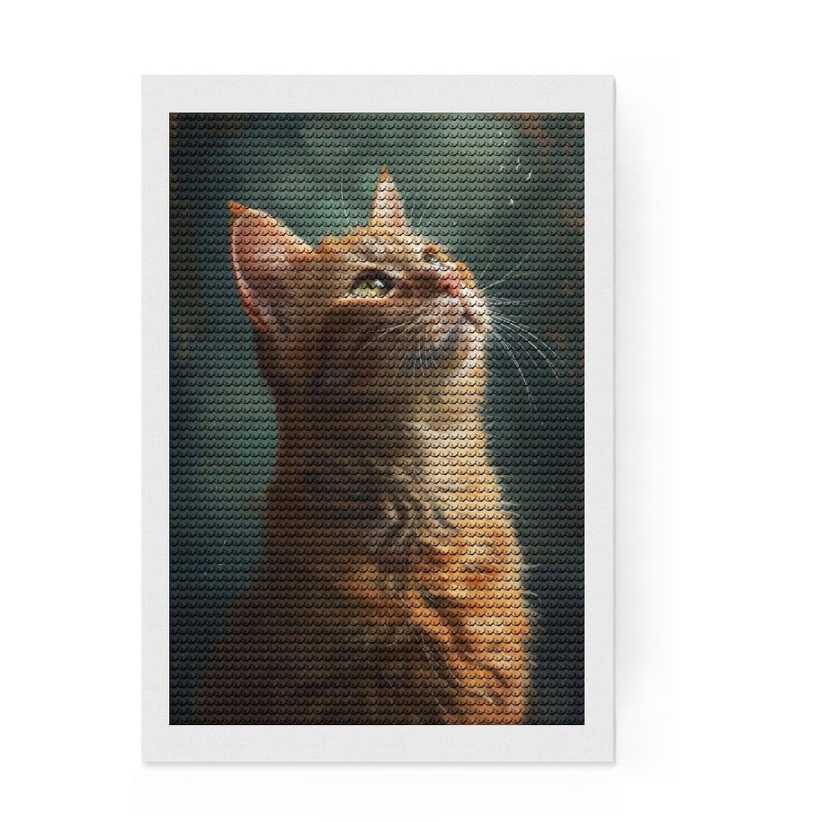 Junmoney Gazing Upward Diamond Art Canvas 8"x12", Adhesive Canvas, Easy to Enjoy, Living Room Decor, Birthday Gift, Simple to Start