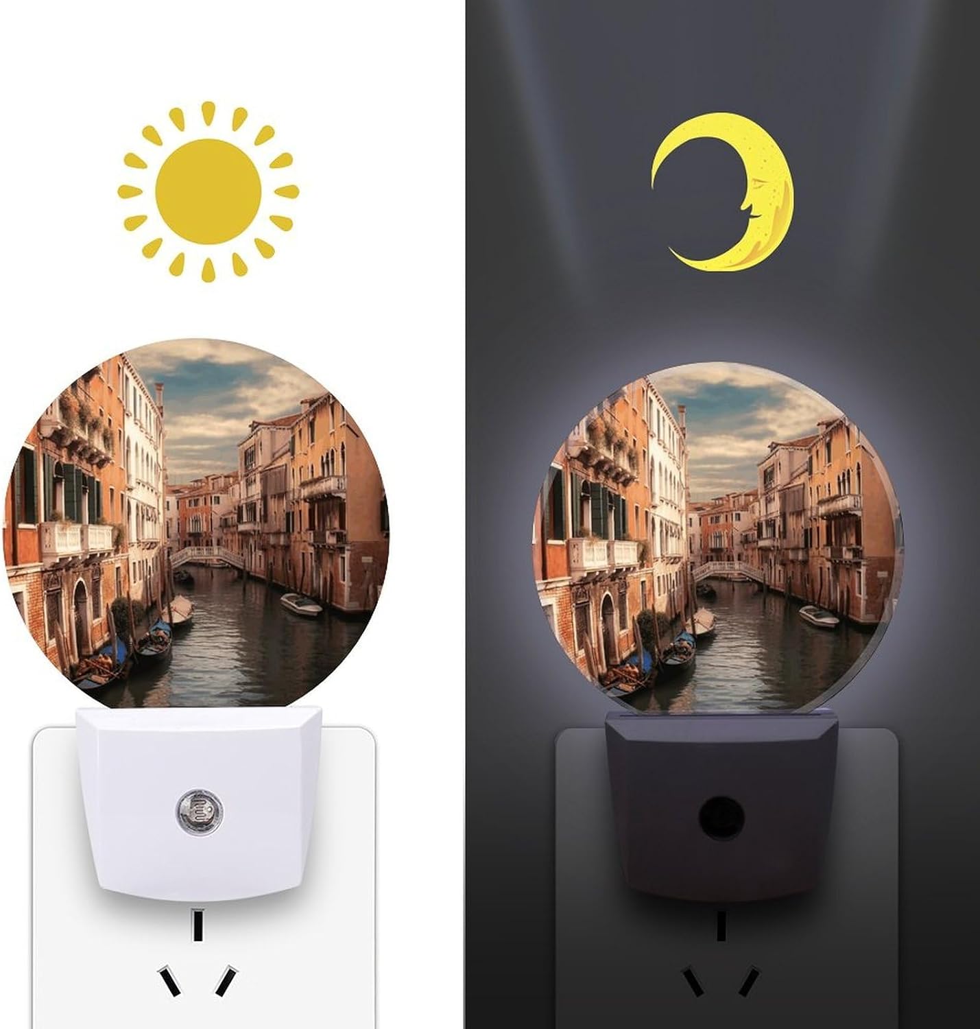 Beautiful Venice Canal View Plug-In LED Nightlight Wall Night Light image 3