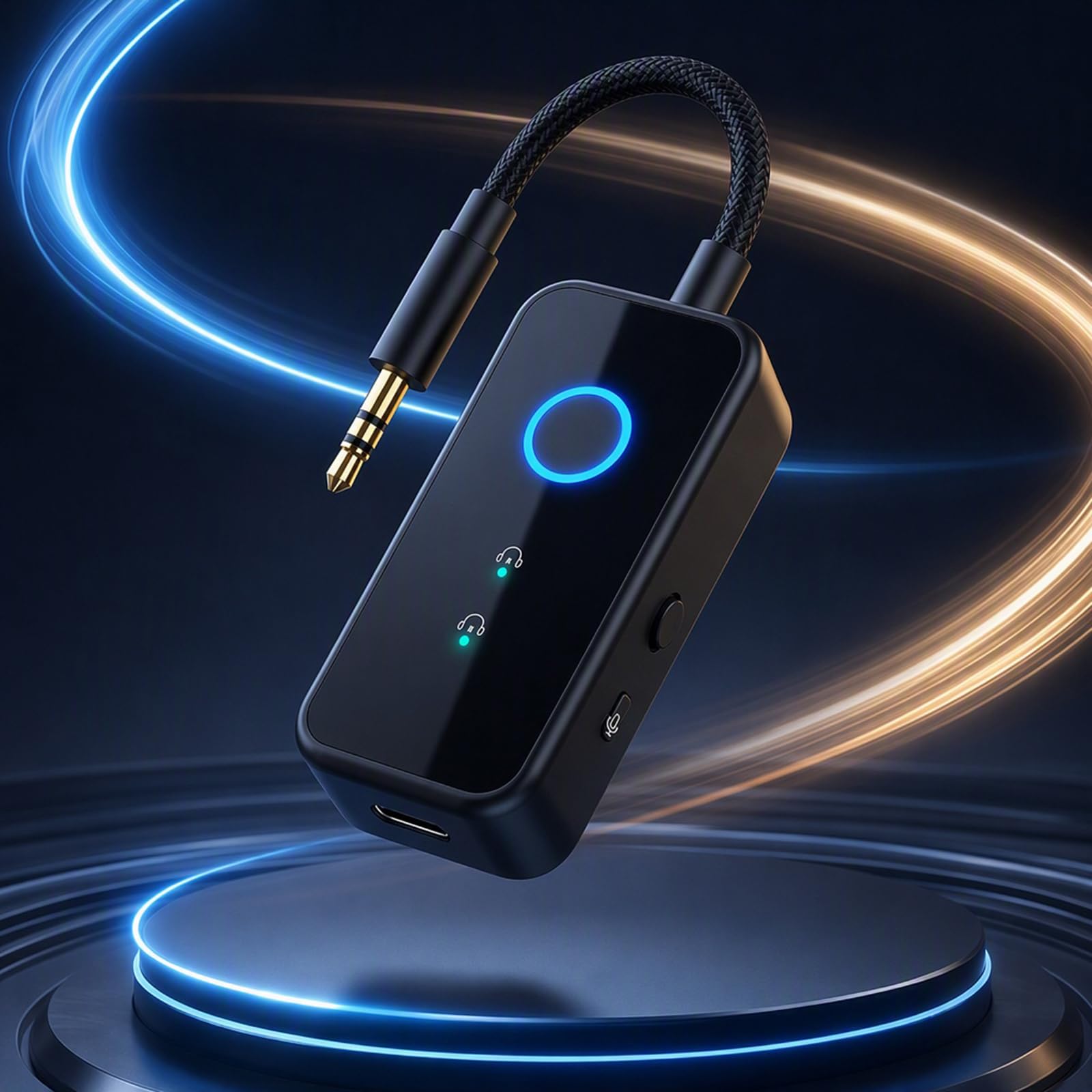 Trasmettitore e ricevitore audio wireless BT6.0 da 3,5 mm | Bt6.0 Wireless Riceiver Trasmitter Switches Between Tx e Rx per altoparlanti e home audio