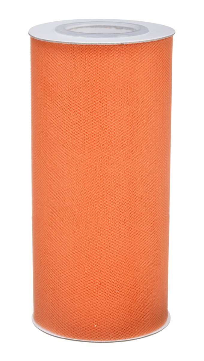 Tulle orange rouleau mariage baptême loisirs créatifs 15,2cm 22,9m