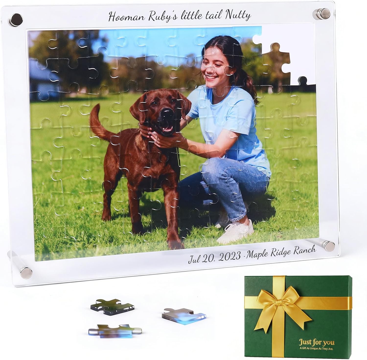Custom Jigsaw Puzzle from Photos – Personalized Acrylic Picture Puzzle 70 Pieces, Custom Photo Gift for Her & Him, Valentines Day Gifts, Anniversary Present, Birthday Surprise, Room Decor