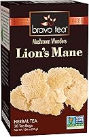 Vista 1 de Bravo Tea Té de hierbas de hongos de melena de león sin cafeína, 20 bolsas de té, 1 unidad