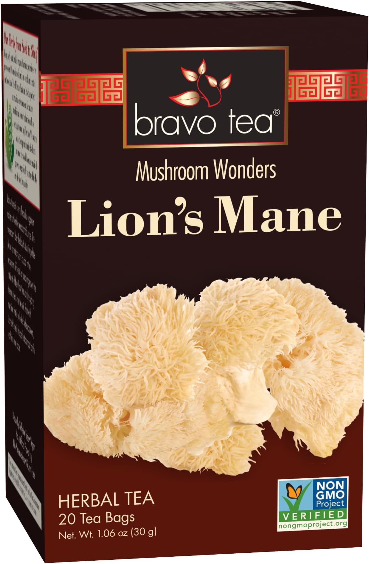 Lion's Mane Mushroom Herbal Tea Caffeine Free, 20 tea bags, 1 count