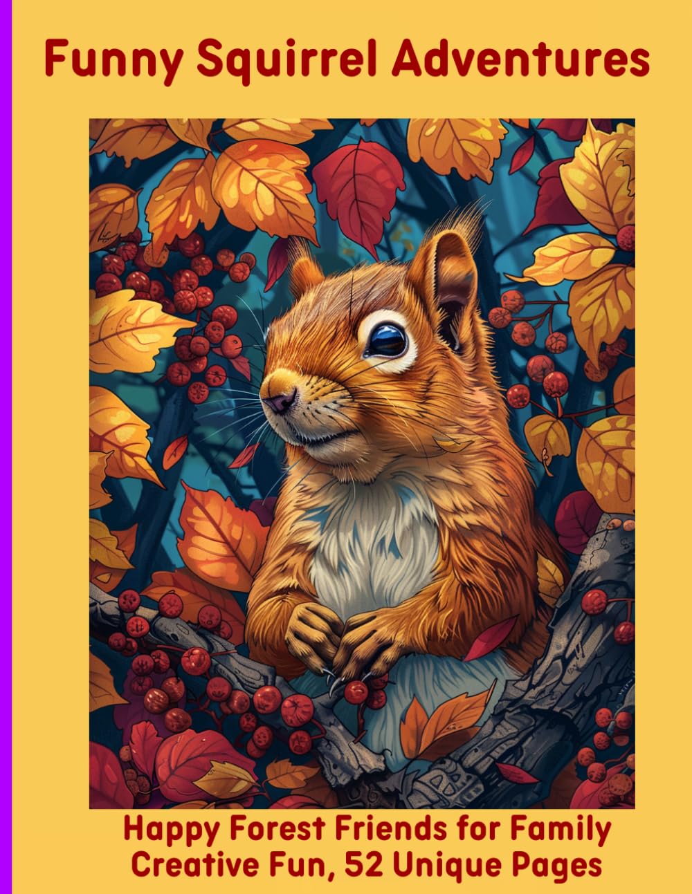 Funny Squirrel Adventures: Happy Forest Friends for Family Creative Fun, 52 Unique Pages