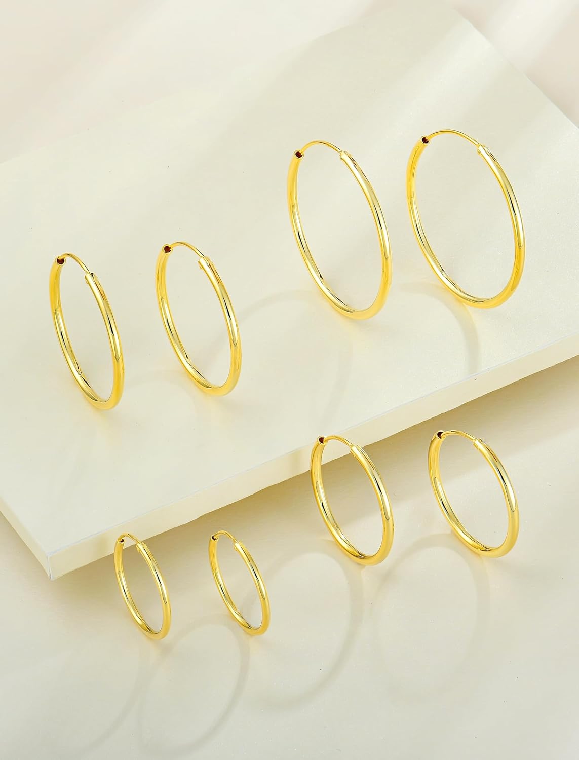 YL Hoop Earrings 925 Sterling Silver Polished Circle Earring 20-50 MM Hoops Diameter Jewelry for Women - Image 4