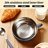 Ramen Bowl with Lid 1200 ml Instant Noodle Bowl Ramen Instant Noodle Bowl Soup Bowls Ramen Bowl with Fork Ramenbowl Heat Insulation Seal for Soup Noodles Dumplings Salads (Grey Blue)