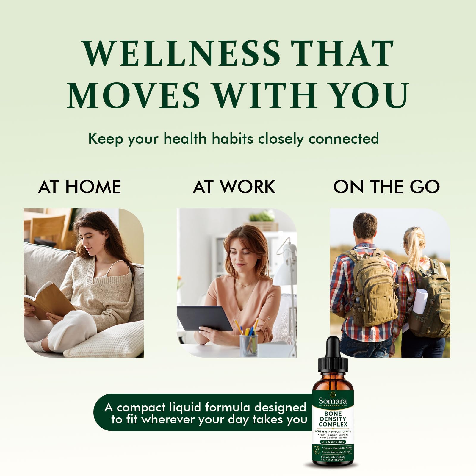 Somara Bone Density Complex Liquid, Calcium Magnesium K2 D3 Drops — Amazon image 7