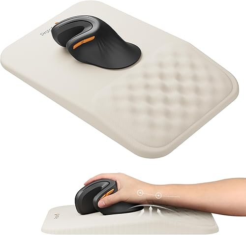 Miniatura 10 de ProtoArc Alfombrilla de mouse ergonómica con reposamuñecas, alfombrilla de mouse MP50 con diseño de masaje, espuma viscoelástica suave y base
