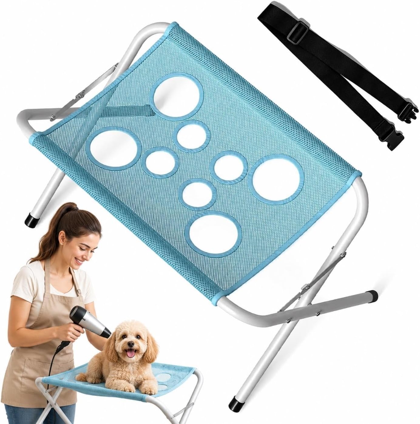4-in-1 Foldable Pet Grooming Table for Dogs & Cats, Bathing Stand
