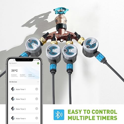 Miniatura 11 de RAINPOINT Temporizador de rociador, temporizador de agua WiFi para manguera de jardín, controlador de riego inteligente, control remoto por