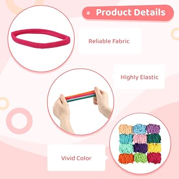 1200 Pcs Rainbow Soft Stretchy Elastic Loops, Potholder Loom, 12 Vibrant Colors, Extensible to 11.8 in, for DIY Potholder Loom Weaving Crafts, Crafting & Gifting