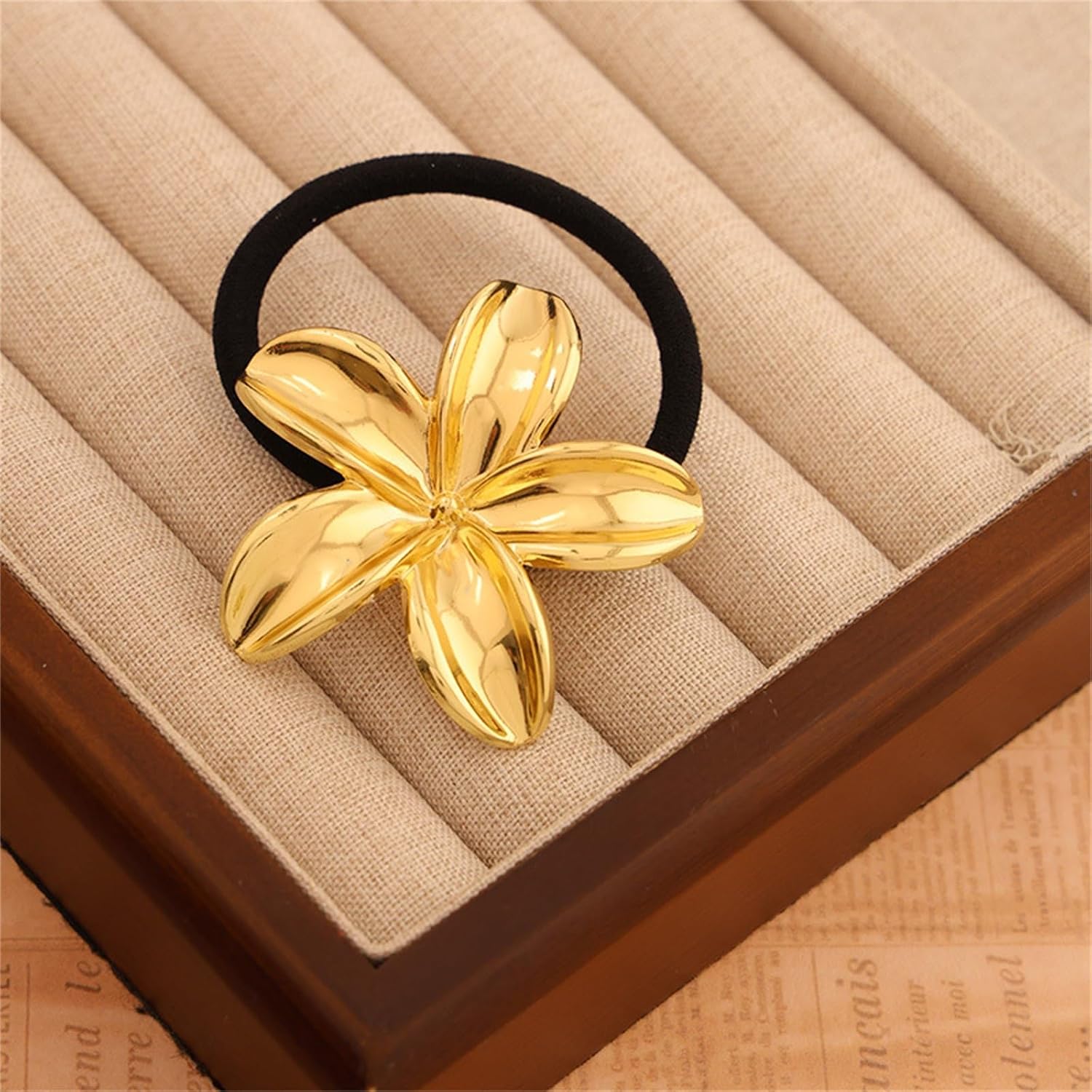 Elegant Gold Hair Rings, 3PCS Stretchy Ponytail Cuffs, Metal Hair Jewelry for Women, Geometric Hair Accessories, Fashion Gifts Set image 4