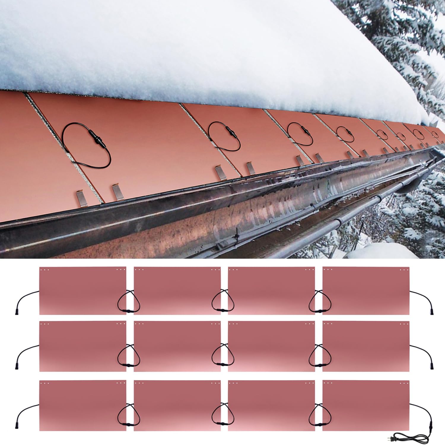 H&G lifestyles Roof Heat Metal Panel for Ice Dams Heating Snow and Ice ...