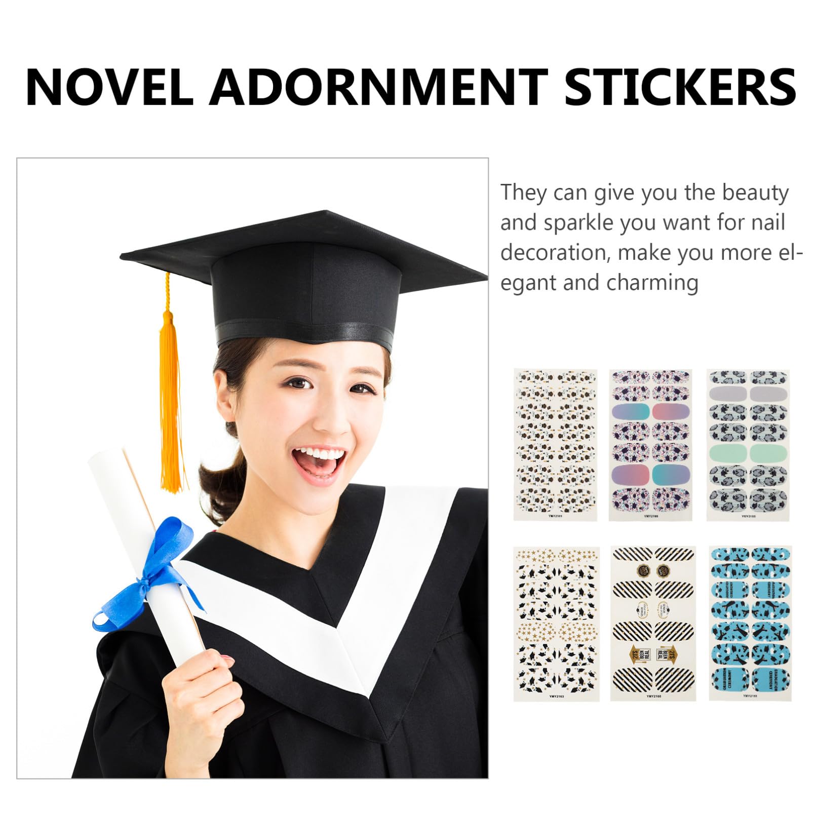 Ipetboom 48fogli Adesivi Per Unghie Colorati Stickers Decorativi Per Manicure Facili Da Applicare Perfetti Per Unghie Naturali e Artificiali Per Principianti e Appassionati Di Nail Art
