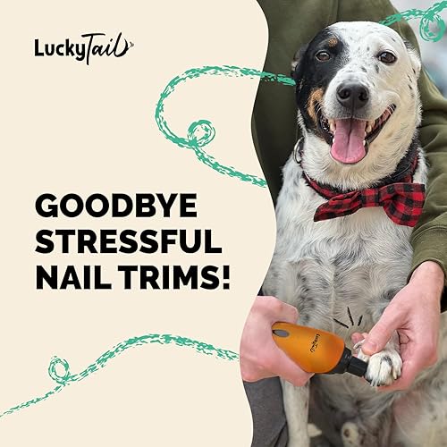 Miniatura 10 de LuckyTail Recortadora de uñas para perro kit de herramientas eléctricas de aseo y suavizado profesional silencioso de 2 velocidades corte de patas