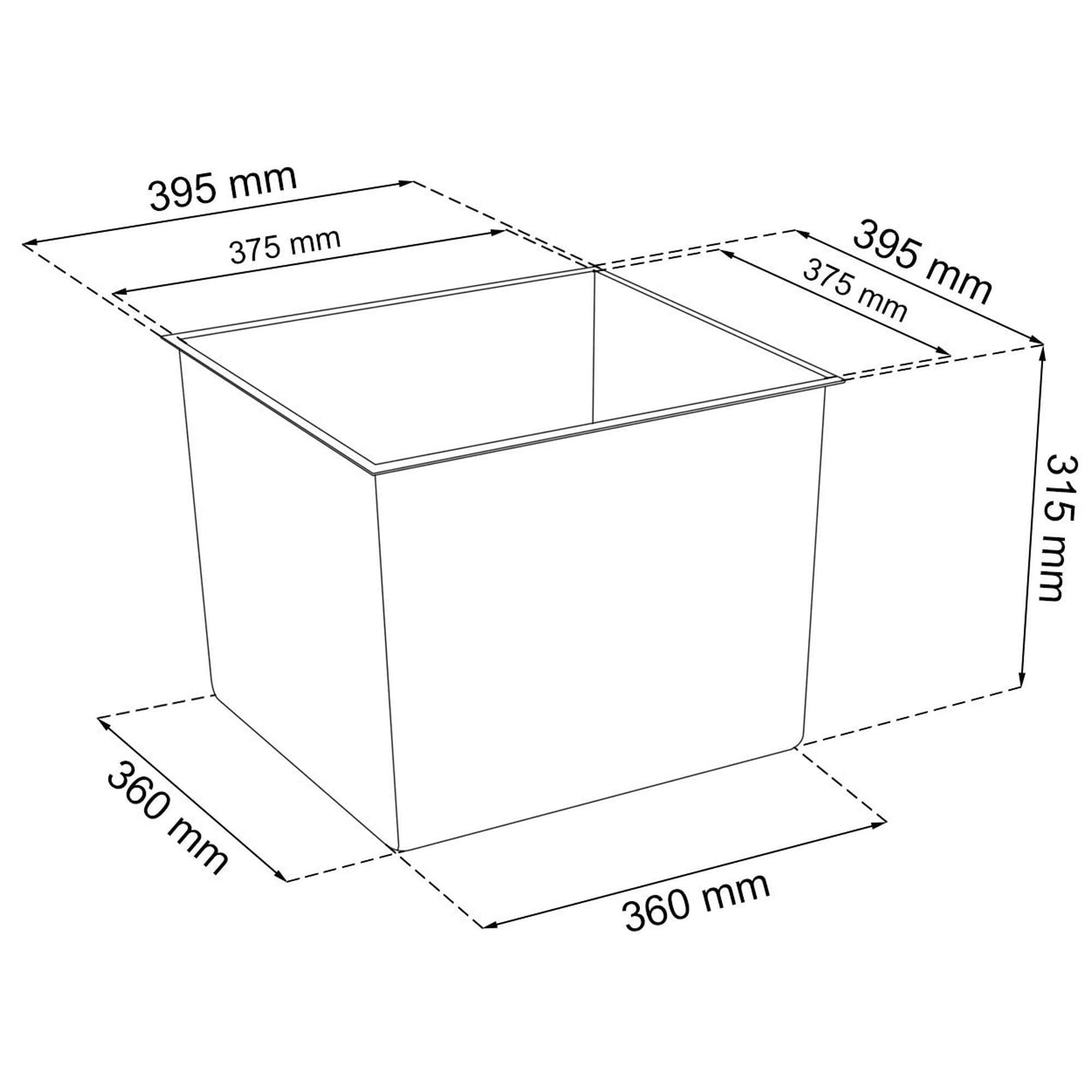 Marmite Rato 91,5 litres avec insert 40 x 40 x 75 cm en couleur anthracite