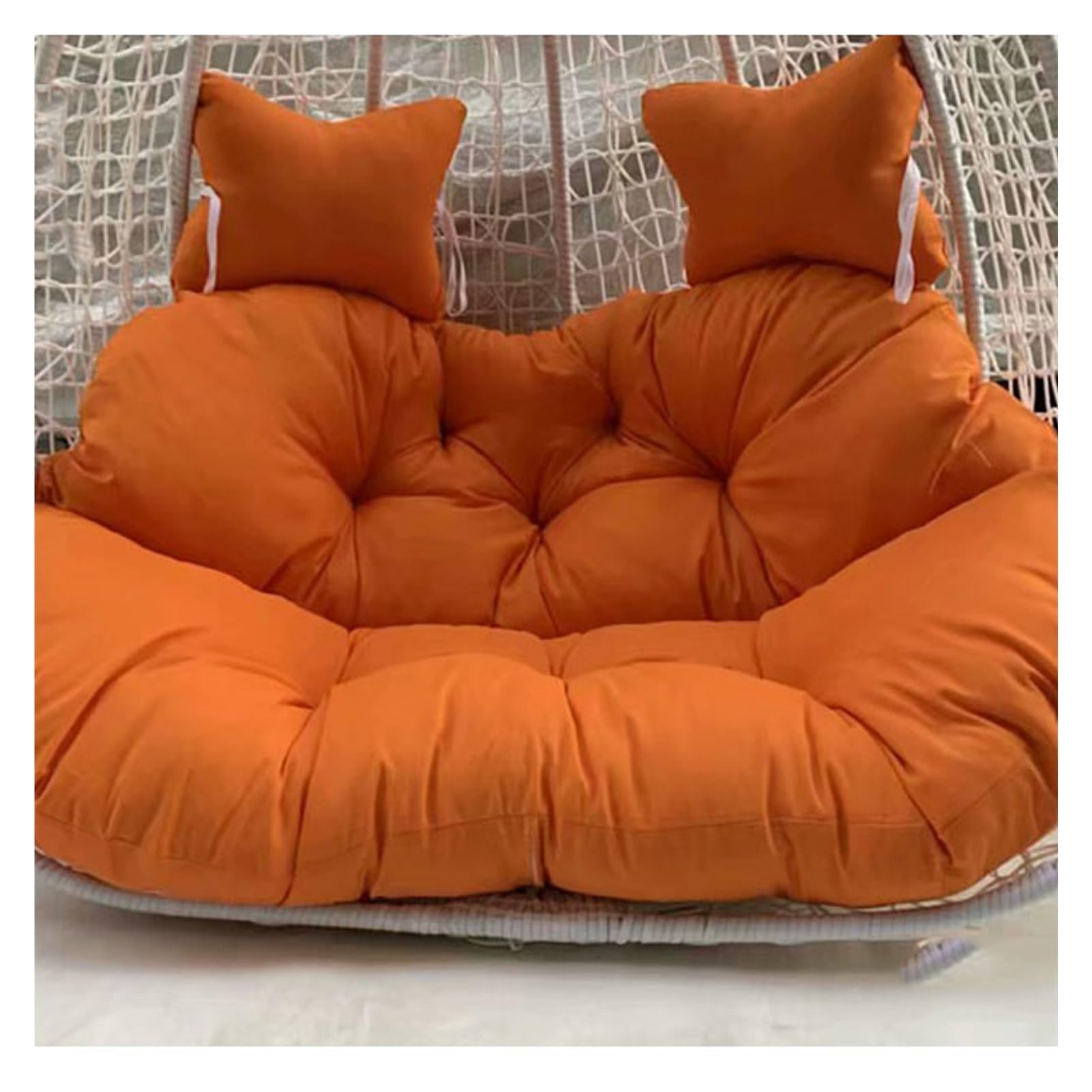 Meiiron Egg Chair Swing Cushion for 2 Persons, 2 Person Hanging Egg Chair Cushion with 2 Pillows, Hammock Chair Replacement Cushion with Filling Cotton for Garden Patio Outdoor(Color 21)