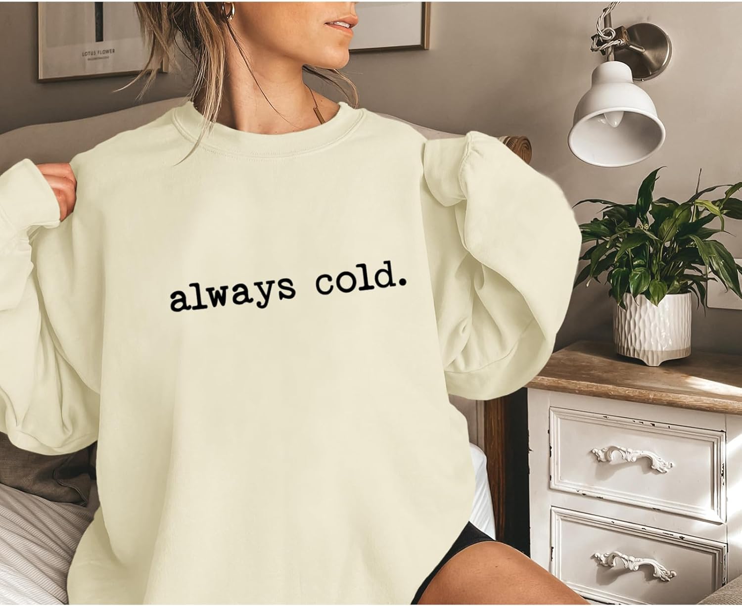 Always Cold Sweatshirt for Women Yes Im Cold Funny Graphic Sweatshirts Crewneck Winter Freezing Pullover Hoodie Top - Image 2