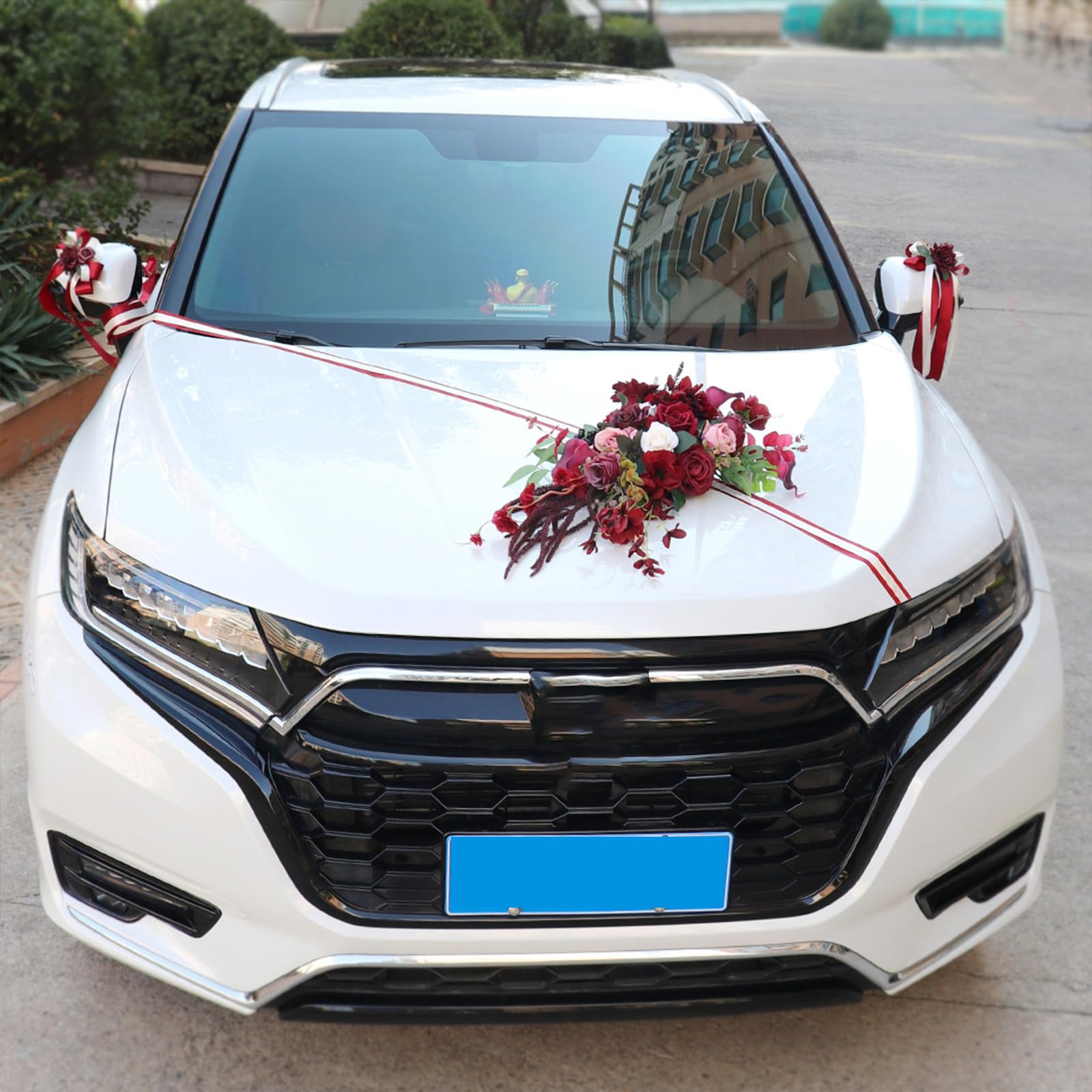 7-teiliges Kunstblumen-Set, Hochzeits-Auto-Dekoration, Stoffblumen für Romantiker, Hochzeitsatmosphären, Auto-Dekorationen