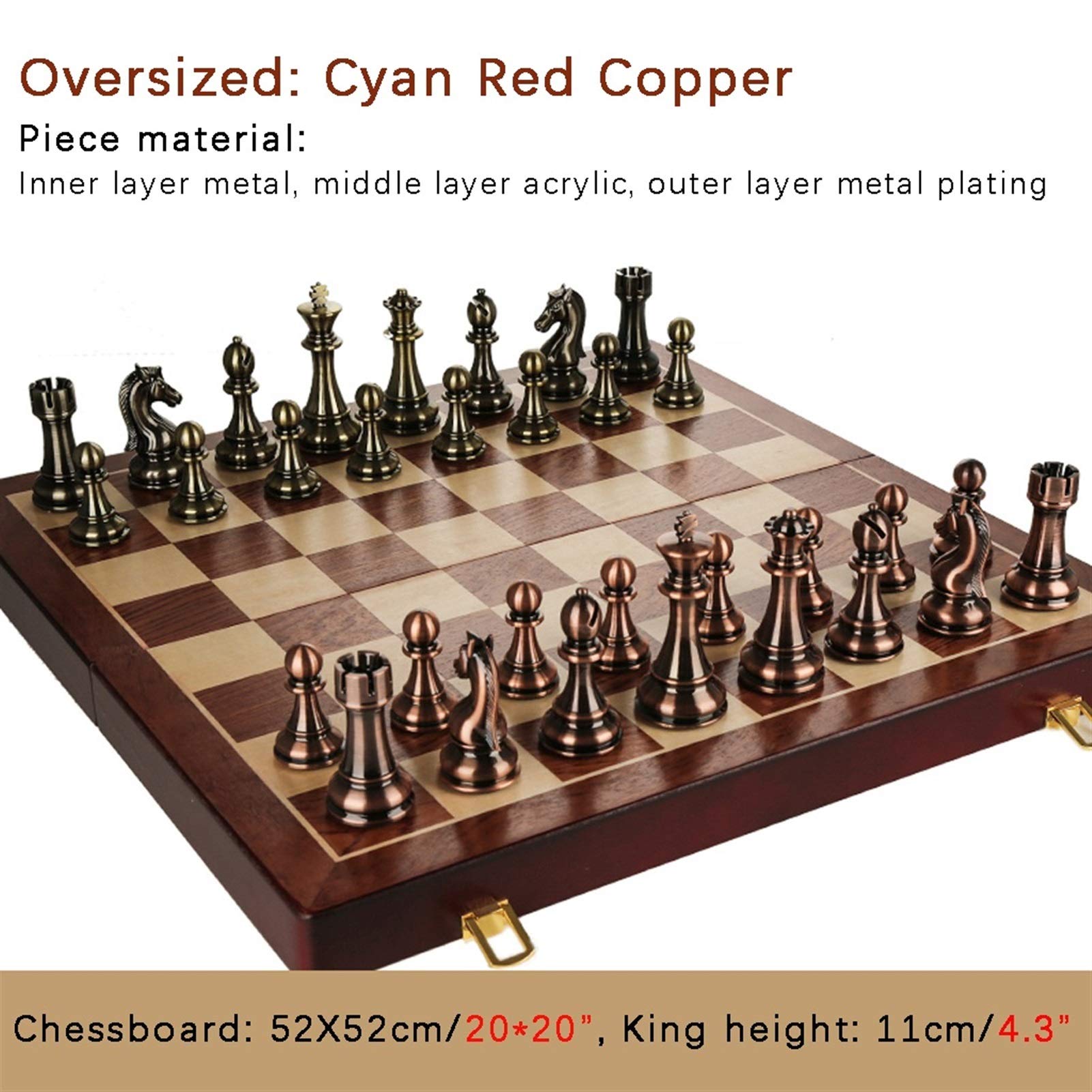Buy 21in Unique Chess Sets and Boards, 2 in 1 Folding Wooden Chess Set