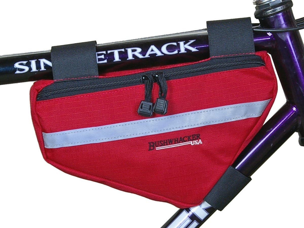 Laredo Red - Bicycle Frame Bag Cycling Triangle Bag Bike Top Tube Bag - w/ Reflective trim Front Rear Accessories