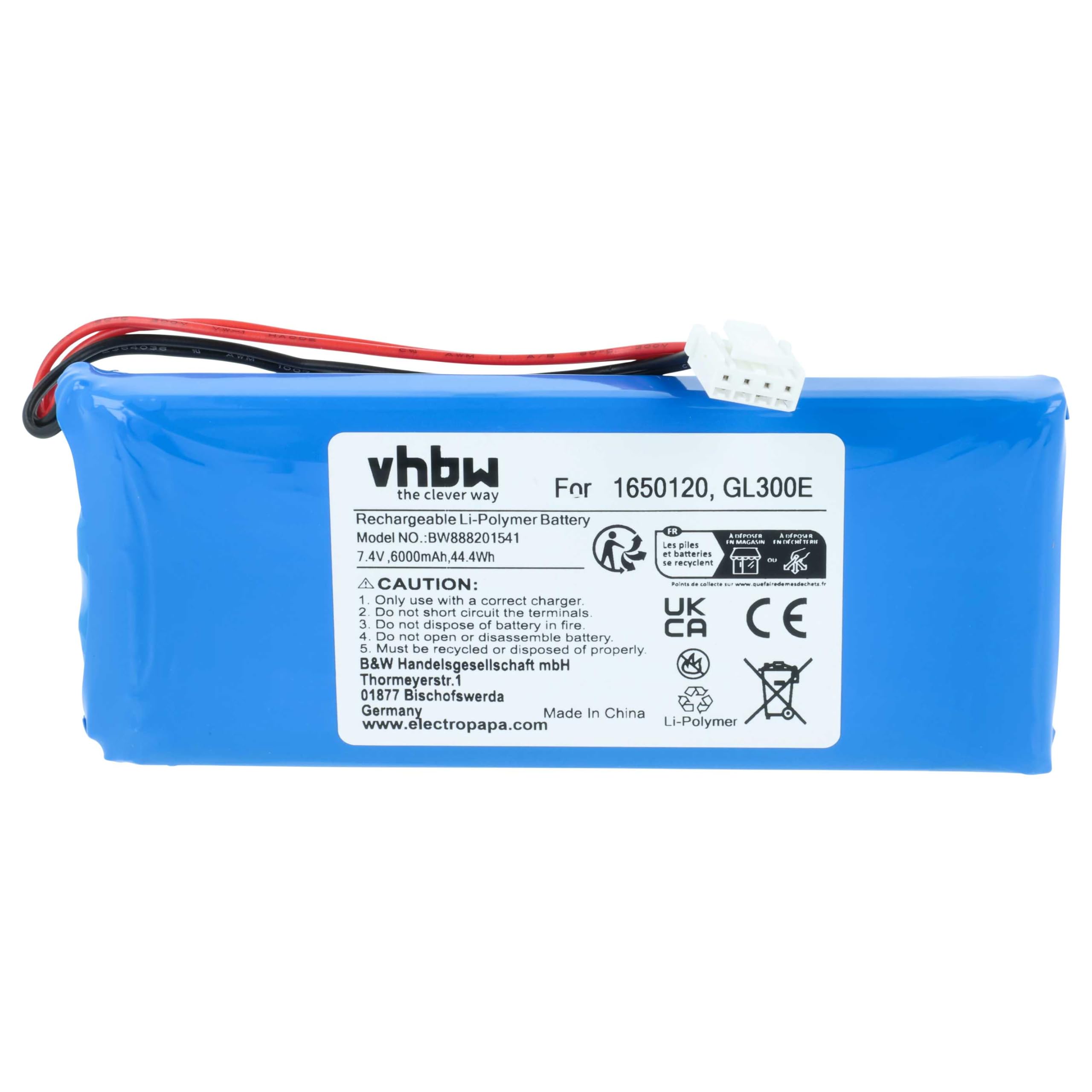 vhbw 1x batteria compatibile con DJI Phantom 3, 3 Professional, 3 Advance controller per drone, telecomando (6000mAh, 7,4V, Li-Poly)